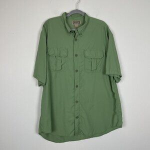 Duluth Trading Company Green 100% Nylon Button Down Shirt Mens Size XL